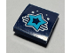 Part No: 15068pb340  Name: Slope, Curved 2 x 2 x 2/3 with Medium Azure Star with Cutout, White Little Stars Pattern (Sticker) - Set 41364