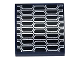 Part No: 15068pb548  Name: Slope, Curved 2 x 2 x 2/3 with Silver and Black Air Vent Grille Pattern