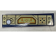 Part No: 2431pb0794  Name: Tile 1 x 4 with Control Panel with Screen, Joystick, and Buttons on Gold Background Pattern (Sticker) - Set 72001