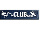 Part No: 2431pb0859  Name: Tile 1 x 4 with White 'CLUB', Airplane and Heart-Shaped Vapor Trail Pattern (Sticker) - Set 41343