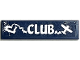 Part No: 2431pb859  Name: Tile 1 x 4 with White 'CLUB', Airplane and Heart-Shaped Vapor Trail Pattern (Sticker) - Set 41343