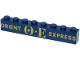 Part No: 3008pb188  Name: Brick 1 x 8 with Gold 'ORIENT EXPRESS' and OE Logo Pattern