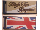Part No: 30292pb035L  Name: Flag 7 x 3 with Bar Handle with 'High Tea Requires' / Partial United Kingdom Flag (Union Jack) Pattern Model Front Left Side (Stickers) - Set 10258