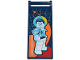 Part No: 30292pb065  Name: Flag 7 x 3 with Bar Handle with Medium Azure Astronaut, Orange Spaceship, Stars, and White Ninjago Logogram 'STARFARER' Pattern (Sticker) - Set 71799