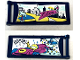 Part No: 30292pb068  Name: Flag 7 x 3 with Bar Handle with Dark Pink 'Welcome' Banner, Funfair, Skyline and Ferris Wheel / Race Cars and Checkered Flags Pattern (Stickers) - Set 41343
