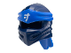 Part No: 40925pb27  Name: Minifigure, Headgear Ninjago Wrap Type 4 with Molded Blue Headband and Printed White Ninjago Logogram Letter J Pattern
