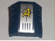 Part No: 44675pb002  Name: Slope, Curved 2 x 2 with Debossed Side Ports with Yellow Letter A Agents Logo on Silver Background Pattern (Sticker) - Sets 8632 / 8971