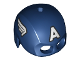 Part No: 49556pb01u  Name: Minifigure, Headgear Helmet Mask, Hole on Top with White Letter A and Wings on Sides Pattern (Captain America) (Undetermined Type)