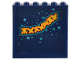Part No: 59349pb325  Name: Panel 1 x 6 x 5 with Medium Azure and Dark Turquoise Stars and Yellow and Orange Ninjago Logogram 'KARAOKE' Pattern (Sticker) - Set 71799