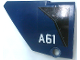 Part No: 64394p034  Name: Technic, Panel Fairing #13 Large Short Smooth, Side A with Black Hull Plates and White 'A61' Pattern (Sticker) - Set 76126