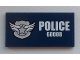 Part No: 87079pb0111  Name: Tile 2 x 4 with Silver Star Badge and White 'POLICE 60008' on Dark Blue Background Pattern (Sticker) - Set 60008