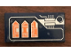 Part No: 87079pb0639L  Name: Tile 2 x 4 with Silver Circuitry and Orange Arrows Pattern Model Left Side (Sticker) - Set 70351