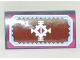 Part No: 88930pb060  Name: Slope, Curved 2 x 4 x 2/3 with Bottom Tubes with White Geometric Decoration and Light Blue and Magenta Border Pattern (Sticker) - Set 41066