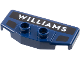 Part No: 89398pb11  Name: Duplo Rear Spoiler / Wing with White 'WILLIAMS' on Black Background, 2 Black Markings Pattern