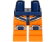 Part No: 970c04pb11  Name: Hips and Orange Legs with Dark Blue and Silver Wetsuit Stripes and Knee Pads Pattern