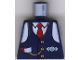 Part No: 973pb0008  Name: Torso Train Logo, Blue Vest w/ Tie, Watch Fob Pattern (Conductor Charlie)