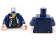 Part No: 973pb0894c01  Name: Torso PotC Officer's Coat with Gold Buttons and Brown Belt Pattern / Dark Blue Arms / Light Nougat Hands