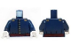 Part No: 973pb1456c01  Name: Torso Cavalry Uniform, 7 Buttons, Dark Red Sash and Gold Epaulettes Pattern / Dark Blue Arms / White Hands