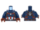 Part No: 973pb1956c01  Name: Torso Armor with Silver Star on Chest and Red, White and Reddish Brown Harness Pattern / Dark Blue Arms / Reddish Brown Hands