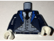 Part No: 973pb2542c01  Name: Torso Coat with Blue Lapels, Light Bluish Gray Pinstripe Vest, White Shirt, Black Tie Pattern / Dark Blue Arms / White Hands