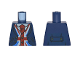 Part No: 973pb3087  Name: Torso Jacket over Vest with United Kingdom Flag (Union Jack) and Red Tie Pattern