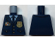 Part No: 973pb3772  Name: Torso Police Suit with Tie and Pockets, Gold Star Badge Logo and Buttons, Light Blue Undershirt Pattern