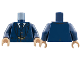 Part No: 973pb3818c02  Name: Torso Suit Jacket Unbuttoned, Vest, Tie and Gold Chain Pattern / Dark Blue Arms / Light Nougat Hands
