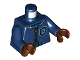 Part No: 973pb4029c01  Name: Torso Quidditch Robe over Sweater, Blue Collar and Ravenclaw Crest and Dark Orange Lacing Pattern / Dark Blue Arms / Reddish Brown Hands