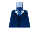 Part No: 973pb4691  Name: Torso Jacket and Vest, White Shirt, Blue Tie Pattern