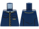 Part No: 973pb5475  Name: Torso Train Uniform Jacket with 2 Pockets, Gold Buttons, Trim and Logo Pattern
