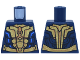 Part No: 973pb6095  Name: Torso Gold and Medium Nougat Breastplate and Belt, Blue Armor Accents Pattern