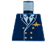 Part No: 973px189  Name: Torso Airplane Pilot, Suit Double Breasted, Tie, Gold Buttons and Logo Pin Pattern