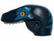 Part No: 98065pb10  Name: Dinosaur Head Raptor with Pin Hole with Tan Teeth and Blue Stripes and Eye Patch Pattern