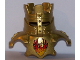 Part No: 54032pb01  Name: Duplo Wear Head Armor with Gold Crown and Gold Breastplate and Phoenix Pattern