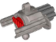 Part No: 57523c01  Name: Projectile Launcher, Bionicle Weapon Cordak Blaster with Red Plunger and Dark Bluish Gray Barrel