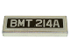Part No: 63864pb240  Name: Tile 1 x 3 with License Plate 'BMT 214A' Pattern (Sticker) - Set 76911