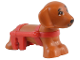 Part No: 100559pb03  Name: Dog, Friends, Dachshund with Molded Red Wheelchair Harness and Printed Eyes and Black Nose Pattern (Pickle)