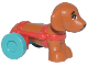 Part No: 100559pb03c01  Name: Dog, Friends, Dachshund with Red Wheelchair Harness with Dark Turquoise Wheels (Pickle)