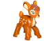 Part No: 104729pb01  Name: Deer with Molded Tan Front, Tail and Muzzle and Printed Eyes, Ears, Camouflage Spots, White Eyes, Black Nose and Mouth and Reddish Brown Crest Pattern (Bambi)