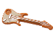 Part No: 11640pb06  Name: Minifigure, Utensil Musical Instrument, Guitar Electric with Silver Strings, Bridge, and Output Jack and Tan Pickguard Pattern