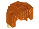 Part No: 15557pb01  Name: Minifigure, Hair Trapezoid Swept Back with Tan Ends Pattern