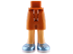 Part No: 1826fc00pb009  Name: Mini Doll Hips and Shorts with Molded Medium Tan Legs and Printed Metallic Light Blue Shoes with White Laces and Soles Pattern - Thin Hinge