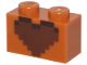 Part No: 3004pb333  Name: Brick 1 x 2 with Reddish Brown and Dark Brown Pixelated Heart Decorative Pot Pattern