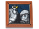 Part No: 3068pb2614  Name: Tile 2 x 2 with Framed Picture of Zane Minifigure and Light Bluish Gray Falcon on Dark Blue and Black Background Pattern (Sticker) - Set 71837