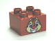 Part No: 3437pb047  Name: Duplo, Brick 2 x 2 with Chipmunk Head with Red Nose and Two Teeth Pattern (Dale)