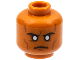 Part No: 3626cpb2981  Name: Minifigure, Head Black Eyebrows, Reddish Brown Contour Lines, White Eyes Pattern - Hollow Stud