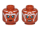 Part No: 3626pb1646  Name: Minifigure, Head Dual Sided Alien with SW Ahsoka Blue Eyes and White Lines Neutral / Angry Pattern