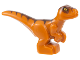 Part No: 37829pb01  Name: Dinosaur Baby Standing with Reddish Brown Back, Dark Brown Stripes, and Yellow Eyes Pattern