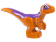 Part No: 37829pb10  Name: Dinosaur Baby Standing with Dark Purple Back, White Stripes and Yellow Eyes Pattern