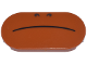 Part No: 66857pb043  Name: Tile, Round 2 x 4 Oval with Black Curved Line Frown and Dark Brown Nostrils Pattern (Super Mario Sumo Bro Lower Face)